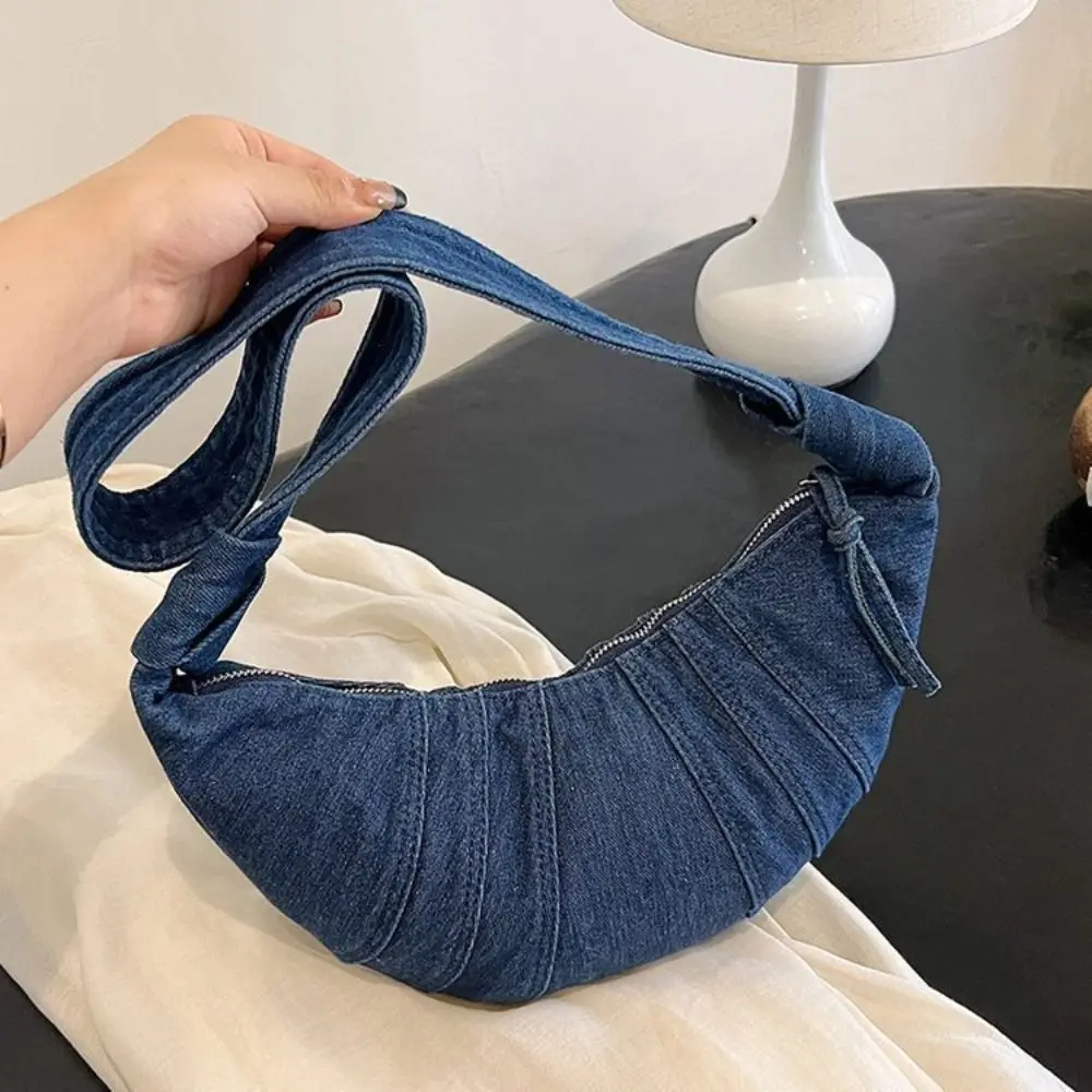 Simple Vintage Croissant Crossbody Bag Solid Color Large Capacity Denim Canvas Bag Casual Handbag Jeans Canvas Bag Students
Simple Vintage Croissant Crossbody Bag Solid Color Large Capacity Denim Canvas Bag Casual Handbag Jeans Canvas Bag Students