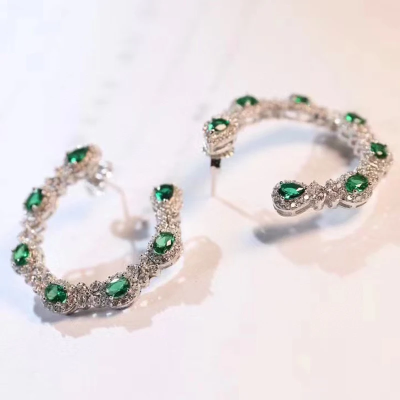 Green Zircon Half Circle 925 Sterling Silver With Cubin Zircon For Women Fine Jewelry AS Chiristmas Gift Free Shipping
Green Zircon Half Circle 925 Sterling Silver With Cubin Zircon For Women Fine Jewelry AS Chiristmas Gift Free Shipping