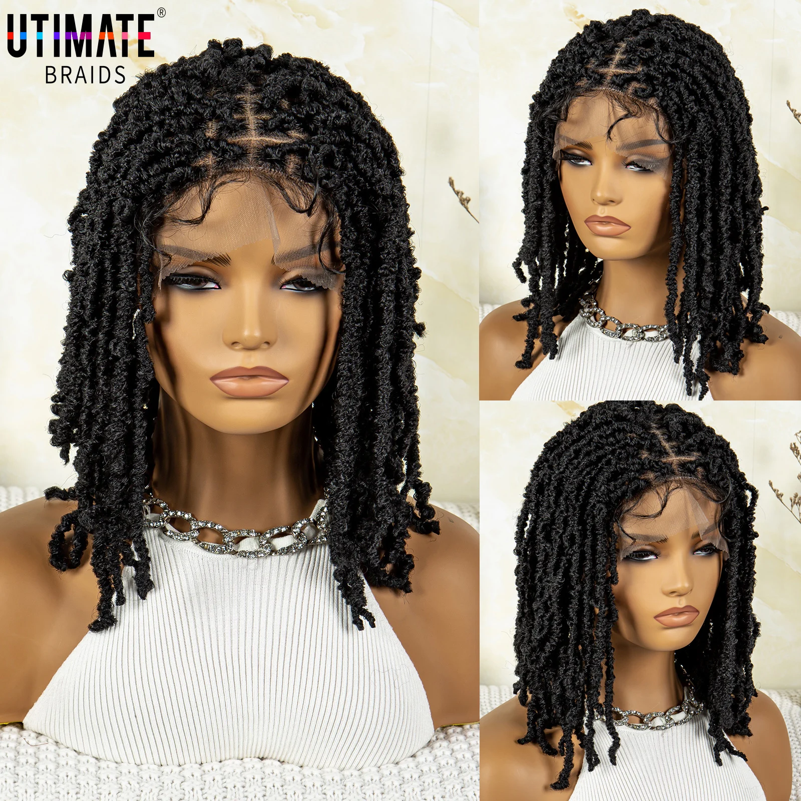 Synthetic Braided Wig Lace Front Braid Wigs Dreadlock Wig for Black Women Box Short Bob braided Wigs with Baby Hair 16 Inches
Synthetic Braided Wig Lace Front Braid Wigs Dreadlock Wig for Black Women Box Short Bob braided Wigs with Baby Hair 16 Inches