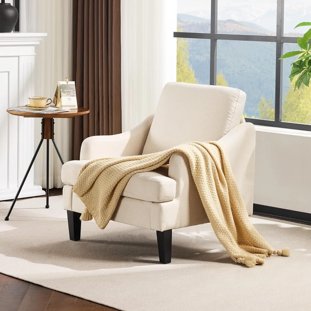 Linen Fabric Accent Chairs Set of 1, Beige Modern Upholstered Armchair, Comfy Sofa Chair Living Room Bedroom Furniture
Linen Fabric Accent Chairs Set of 1, Beige Modern Upholstered Armchair, Comfy Sofa Chair Living Room Bedroom Furniture