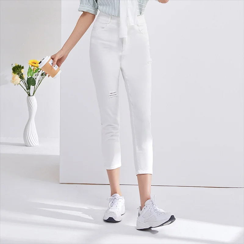 High Waist Elastic Denim Jeans Summer Pure Color Hole Design Commute Versatile Slim Fit Pants Cotton Stretch Fabric
High Waist Elastic Denim Jeans Summer Pure Color Hole Design Commute Versatile Slim Fit Pants Cotton Stretch Fabric