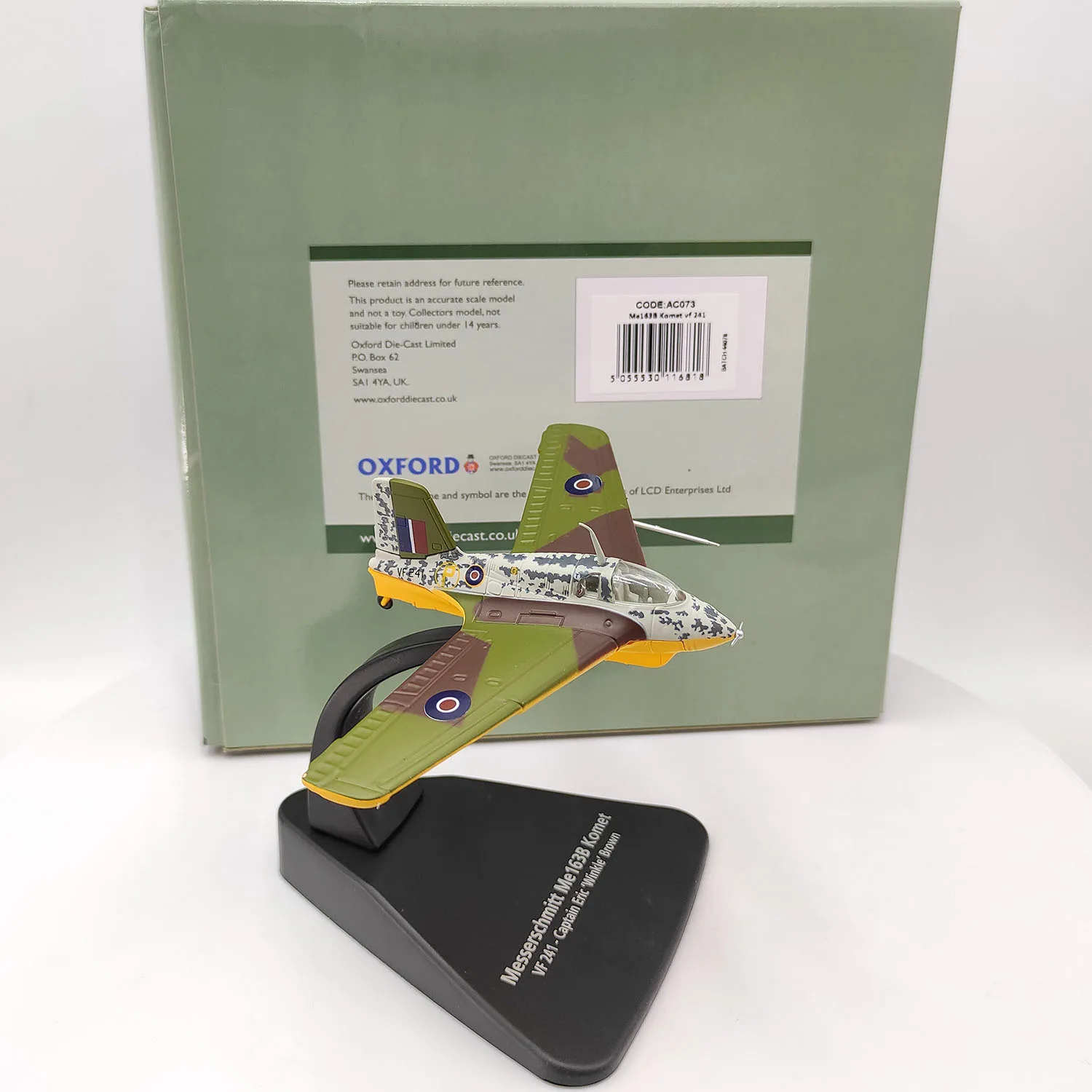 Diecast OXFORD 1/72 Scale Eric Winkle Brown Me163B AC073 Alloy Aircraft Model Collectible Toy Gift Souvenir Display
Diecast OXFORD 1/72 Scale Eric Winkle Brown Me163B AC073 Alloy Aircraft Model Collectible Toy Gift Souvenir Display