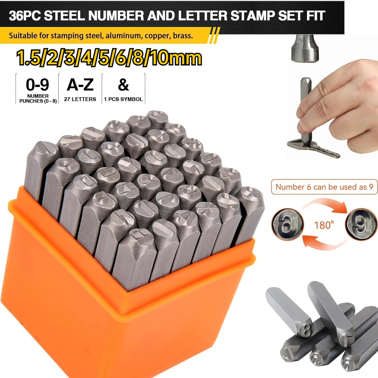 Metal Letter Punch Set 36PCS 1.5/2/3/4/5/6/8/10mm Steel Stamp Number & Letter for Imprinting Metal Stamping Plastic Wood Leather
Metal Letter Punch Set 36PCS 1.5/2/3/4/5/6/8/10mm Steel Stamp Number & Letter for Imprinting Metal Stamping Plastic Wood Leather
