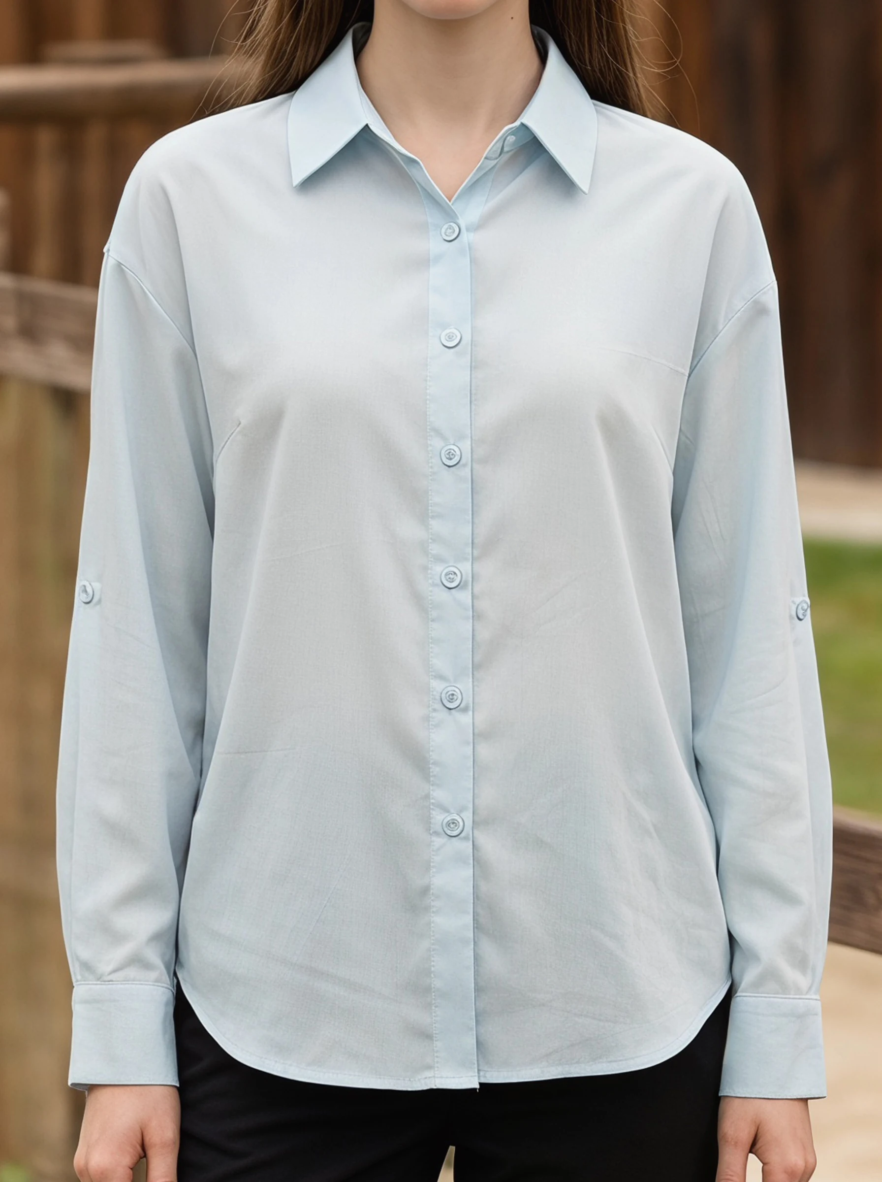 Rosa fera Women Solid Color Button Down Shirt Long Sleeve Turn Collar Office Casual Blouse
Rosa fera Women Solid Color Button Down Shirt Long Sleeve Turn Collar Office Casual Blouse