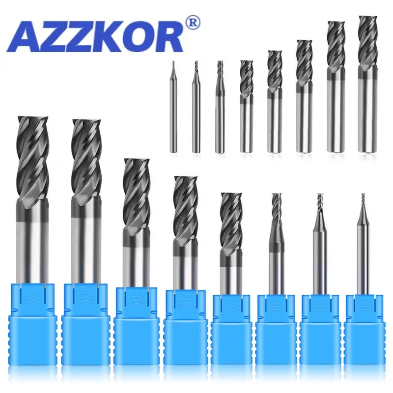 AZZKOR 1.0mm-12.0mm 11-Piece-Set Tungsten Steel Milling Cutter HRC50 4-Flute Carbide Endmill CNC Machining Center End Mill Tools
AZZKOR 1.0mm-12.0mm 11-Piece-Set Tungsten Steel Milling Cutter HRC50 4-Flute Carbide Endmill CNC Machining Center End Mill Tools