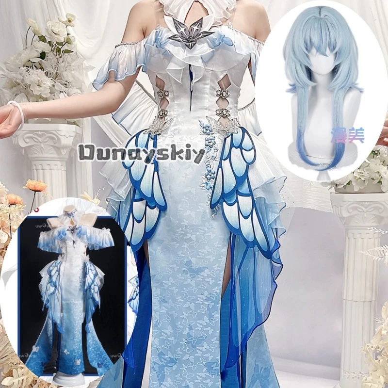 LWW07*Wuthering Waves Shorekeeper Cosplay Cheongsam Female Costume Traditional Chinese Style Qipao With Blue Gradient Butterfly
LWW07*Wuthering Waves Shorekeeper Cosplay Cheongsam Female Costume Traditional Chinese Style Qipao With Blue Gradient Butterfly
