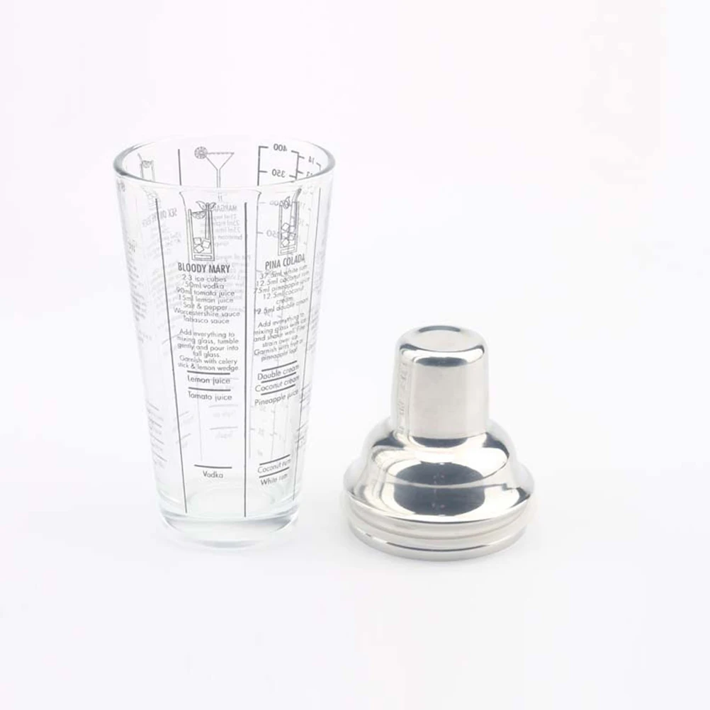 450ml Scale Pattern Glass Cocktail Shaker Stainless Steel Cover Bar Wine Shaker for Home Practice Entertaining DIY
450ml Scale Pattern Glass Cocktail Shaker Stainless Steel Cover Bar Wine Shaker for Home Practice Entertaining DIY