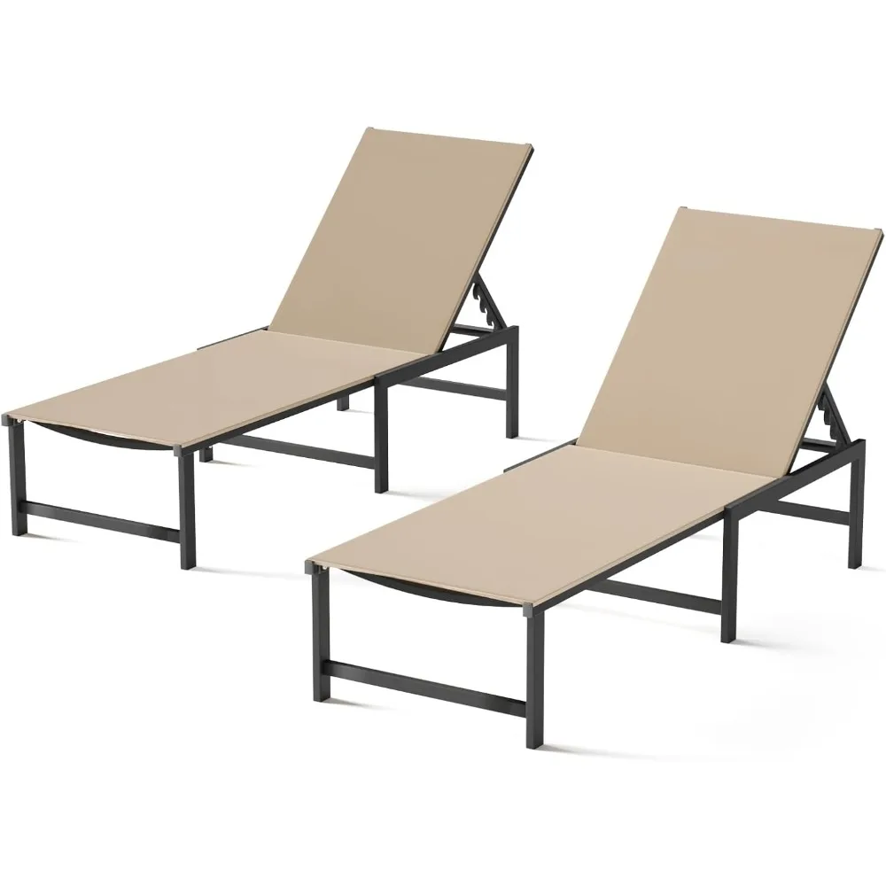 Chaise Lounge Chair Outdoor,Aluminum Patio Lounge Chairs Set of 2, Adjustable 5-Position Recliner and Full Flat Tanning Chair wi
Chaise Lounge Chair Outdoor,Aluminum Patio Lounge Chairs Set of 2, Adjustable 5-Position Recliner and Full Flat Tanning Chair wi