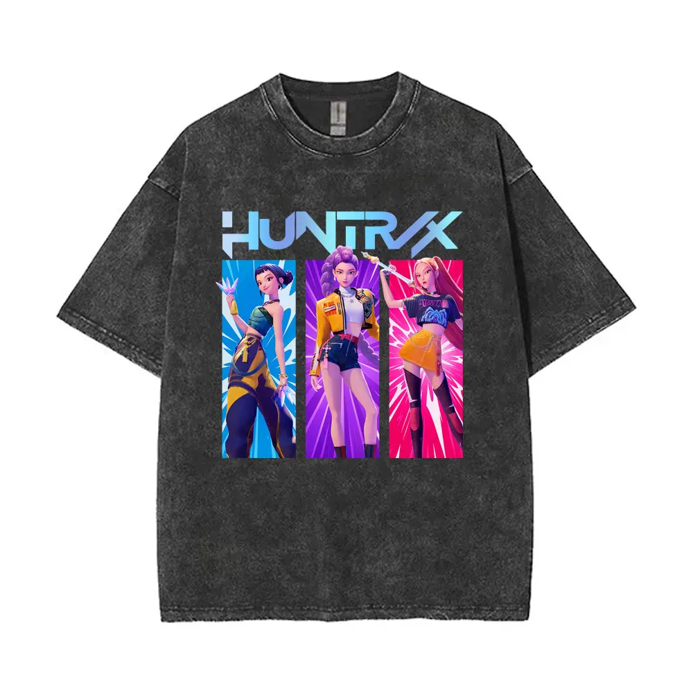 Kpop Demon Hunters Rumi Mira Zoey Vintage Washed T-shirt Men Women Cartoon Fashion Trend T Shirt Men's Cotton Oversized T-shirts
Kpop Demon Hunters Rumi Mira Zoey Vintage Washed T-shirt Men Women Cartoon Fashion Trend T Shirt Men's Cotton Oversized T-shirts