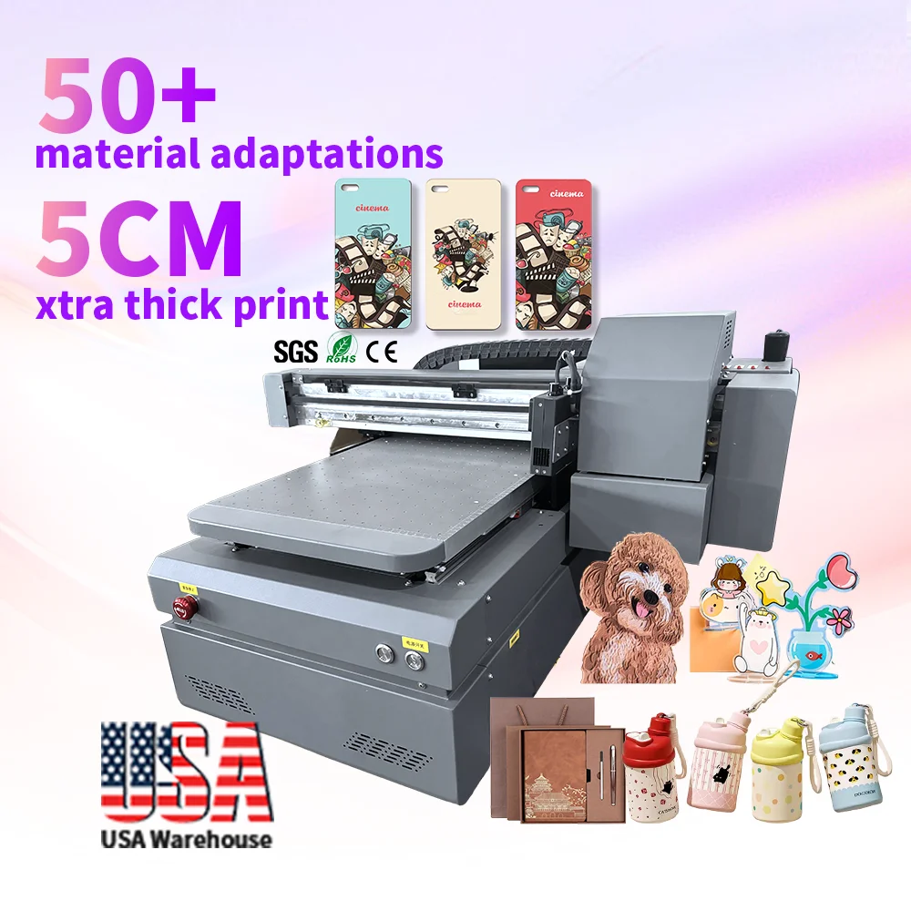 A4 Uv Flat Bed Mini Printing Machine Single Head Xp600 Tx800 Uv Printer Price Inkjet Stickers Printing Uv Flatbed Printers