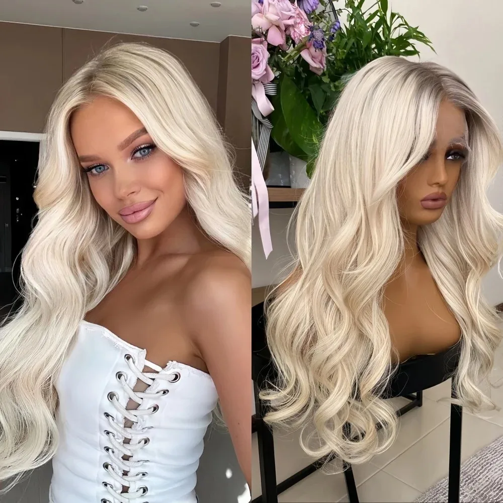 Highlight Ombre Blonde Heat Safe 13x4 HD Body Wave Lace Front Wig Platinum Blonde Ash Roots Synthetic And Blend Lace Wigs
Highlight Ombre Blonde Heat Safe 13x4 HD Body Wave Lace Front Wig Platinum Blonde Ash Roots Synthetic And Blend Lace Wigs