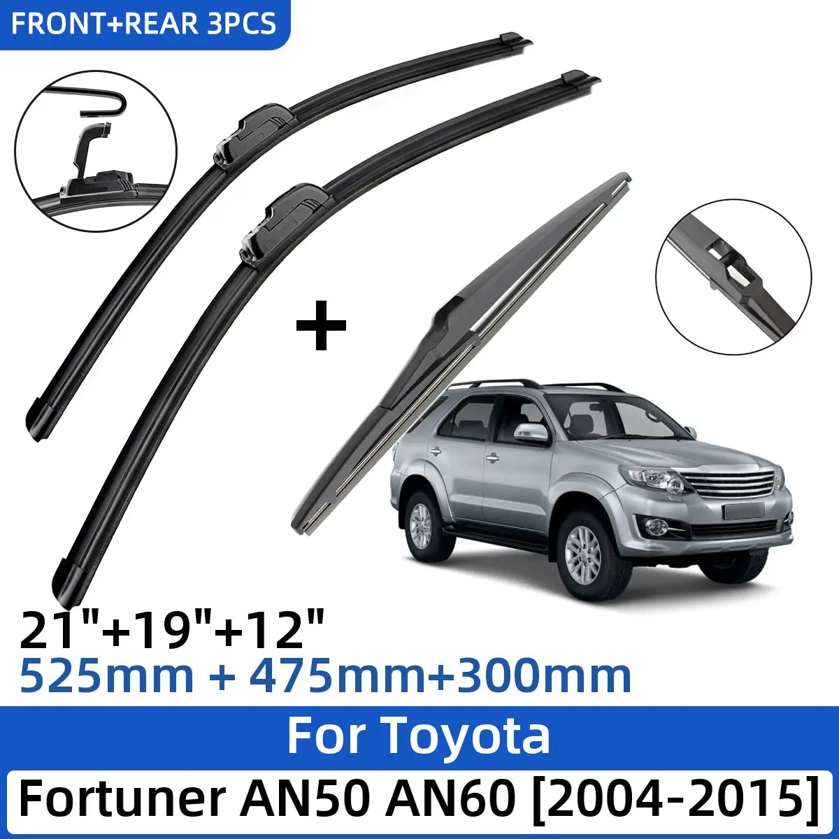 3 шт. для Toyota Fortuner AN50 AN60 2004-2015 21 "+ 19" + 12 "передние и задние щетки стеклоочистителя лобовое стекло резак для окон 2014 2015
3 шт. для Toyota Fortuner AN50 AN60 2004-2015 21 "+ 19" + 12 "передние и задние щетки стеклоочистителя лобовое стекло резак для окон 2014 2015