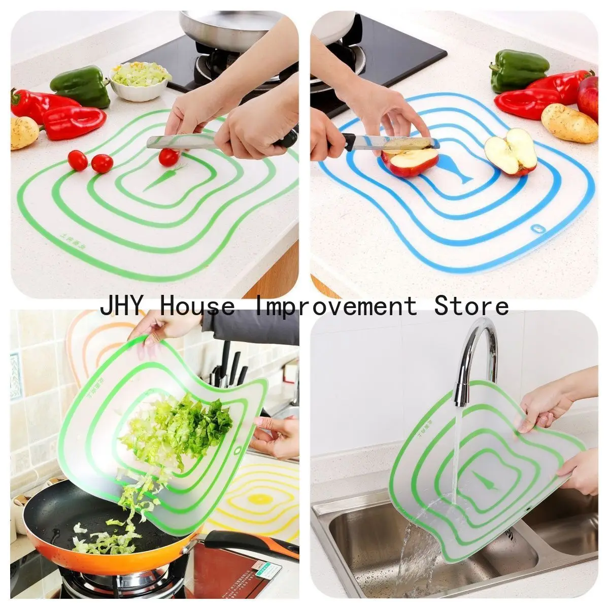 Extra Thick Flexible Plastic Cutting Board Mats With Food Icons, (Set of 4) -Prevents Slipping - Prevents Cross Contamination
Extra Thick Flexible Plastic Cutting Board Mats With Food Icons, (Set of 4) -Prevents Slipping - Prevents Cross Contamination