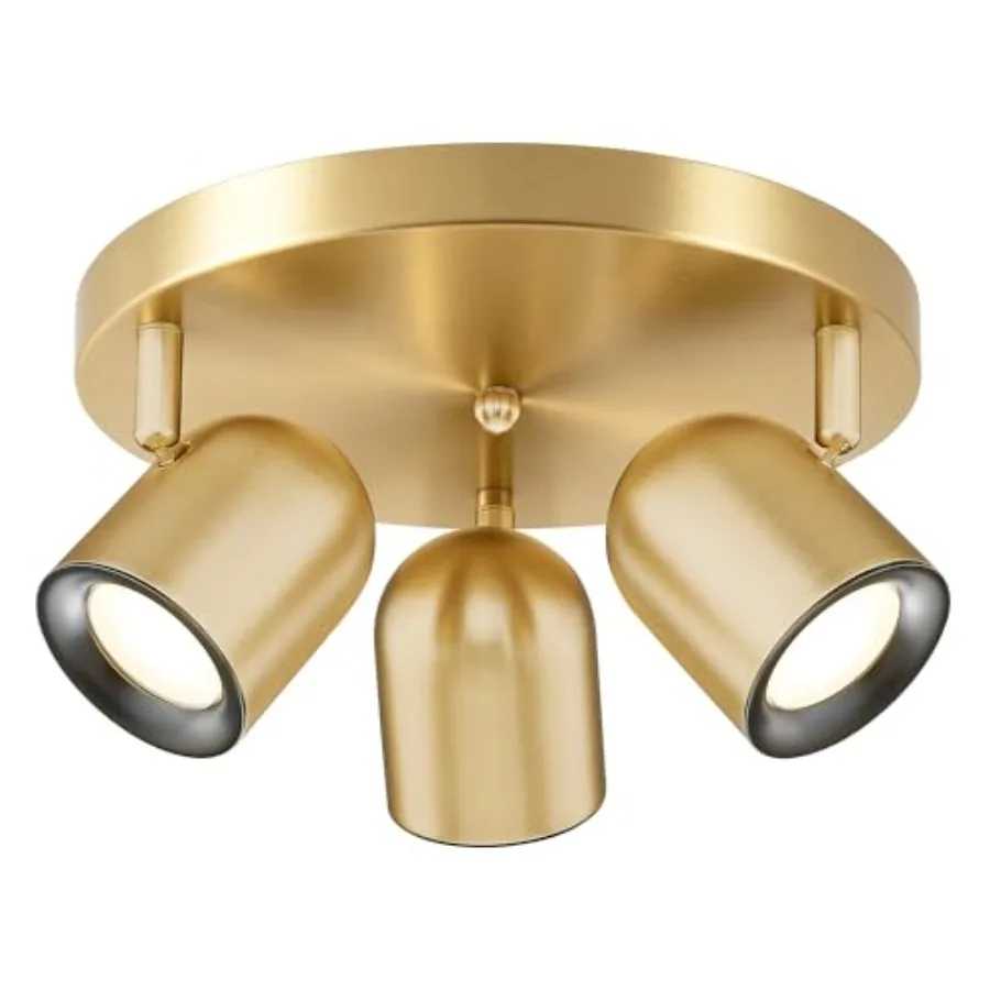 Brushed Gold Round Track Lighting Kit 3000K Bulbs Included 3 Light Track Lighting Fixtures for Kitchen Bedroom Office GU10 Base
Brushed Gold Round Track Lighting Kit 3000K Bulbs Included 3 Light Track Lighting Fixtures for Kitchen Bedroom Office GU10 Base