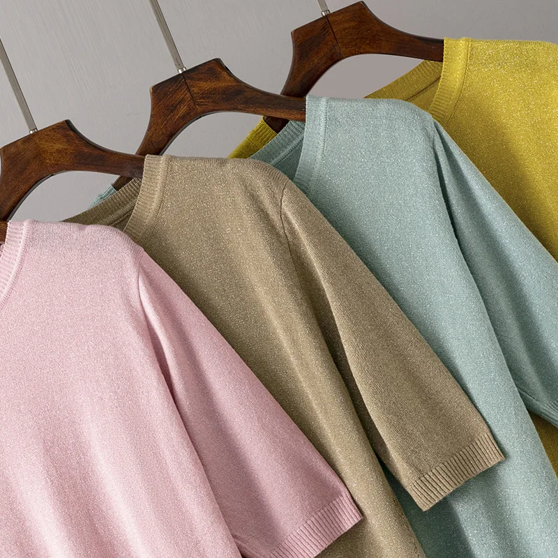 Women Clothing Summer New Solid O-neck Casual Slim Fit Short Sleeve Knitwear Pullover Tops T-shirt Women Bottom E5516
Women Clothing Summer New Solid O-neck Casual Slim Fit Short Sleeve Knitwear Pullover Tops T-shirt Women Bottom E5516