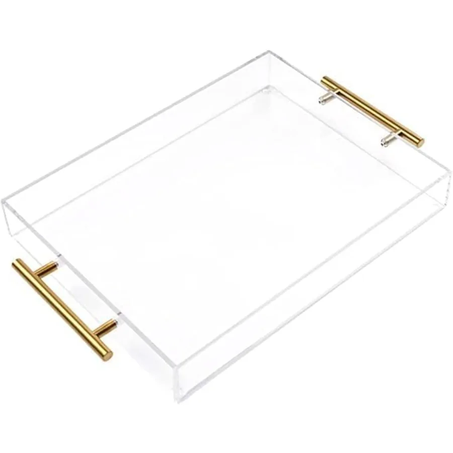 12x16 Clear Acrylic Serving Tray with Golden Handles Sturdy Huge Capacity Acrylic Tray for Coffee Juice Kitchen and Desk Organi
12x16 Clear Acrylic Serving Tray with Golden Handles Sturdy Huge Capacity Acrylic Tray for Coffee Juice Kitchen and Desk Organi