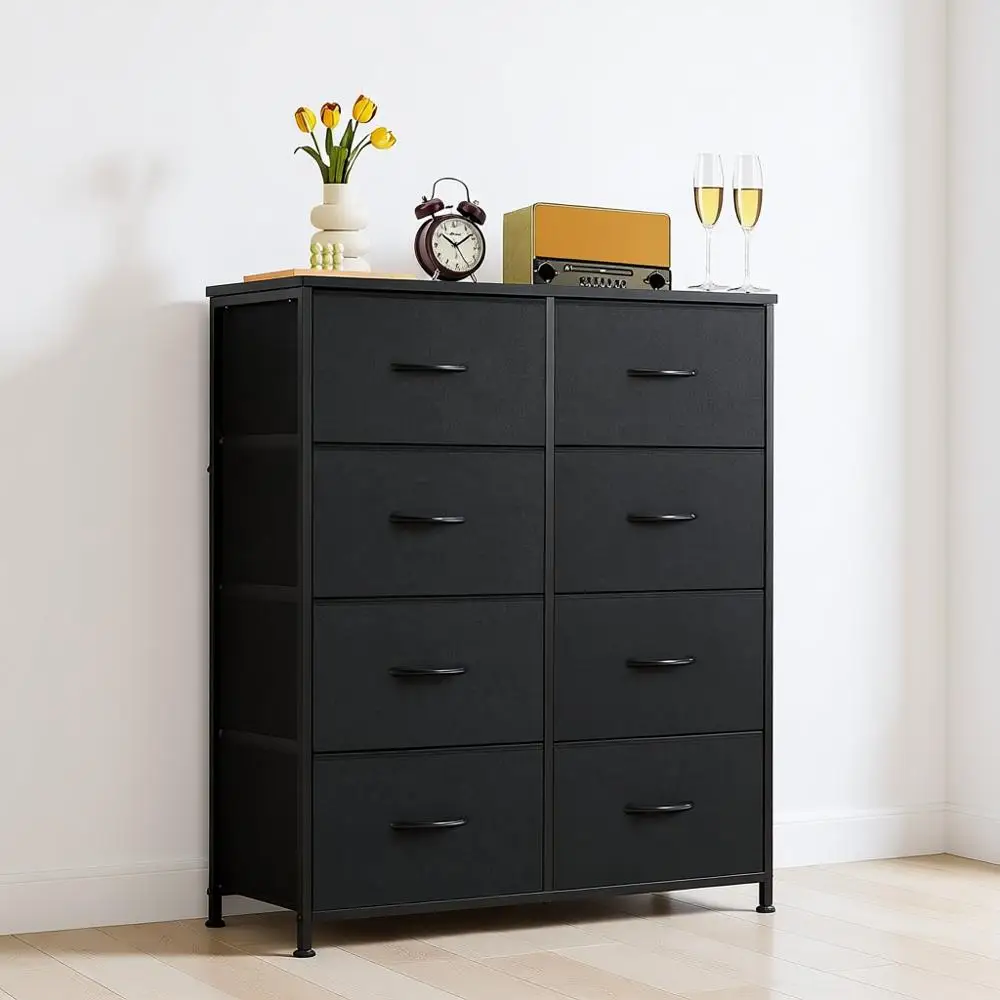 Высокий комод-органайзер для спальни с деревянной столешницей и металлическими тканевыми корзинами для шкафа, гостиной, прихожей, черный
Высокий комод-органайзер для спальни с деревянной столешницей и металлическими тканевыми корзинами для шкафа, гостиной, прихожей, черный