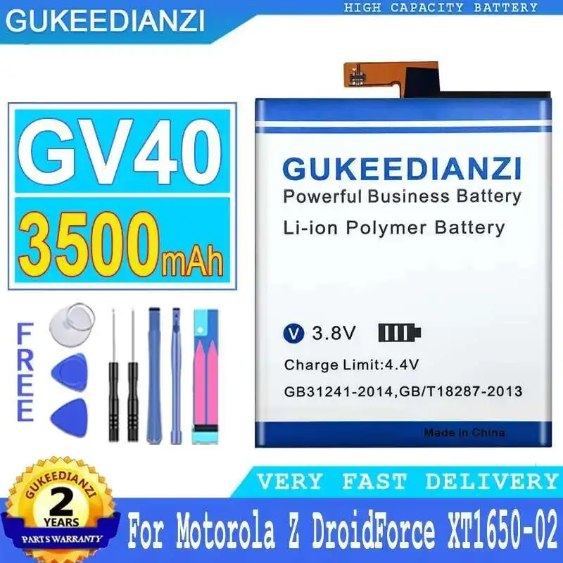 Mobile Phone Battery GV40 3500mAh For Motorola Moto Z Droid Force XT1650-02 Not For XT1650-01 XT1650-03 XT1650-05
Mobile Phone Battery GV40 3500mAh For Motorola Moto Z Droid Force XT1650-02 Not For XT1650-01 XT1650-03 XT1650-05