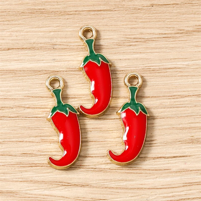 Tusember 10pcs Cute Enamel Chili Pepper Charms Pepper Pendants for DIY Drop Earrings Bracelet Necklace Jewelry Making Craft
Tusember 10pcs Cute Enamel Chili Pepper Charms Pepper Pendants for DIY Drop Earrings Bracelet Necklace Jewelry Making Craft