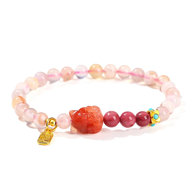 Shinzue 5ANatural Cherry Blossom Agate Nine-Tailed Bracelet High-End Fashion Women's Single Circle Jewelry Wholesal
Shinzue 5ANatural Cherry Blossom Agate Nine-Tailed Bracelet High-End Fashion Women's Single Circle Jewelry Wholesal