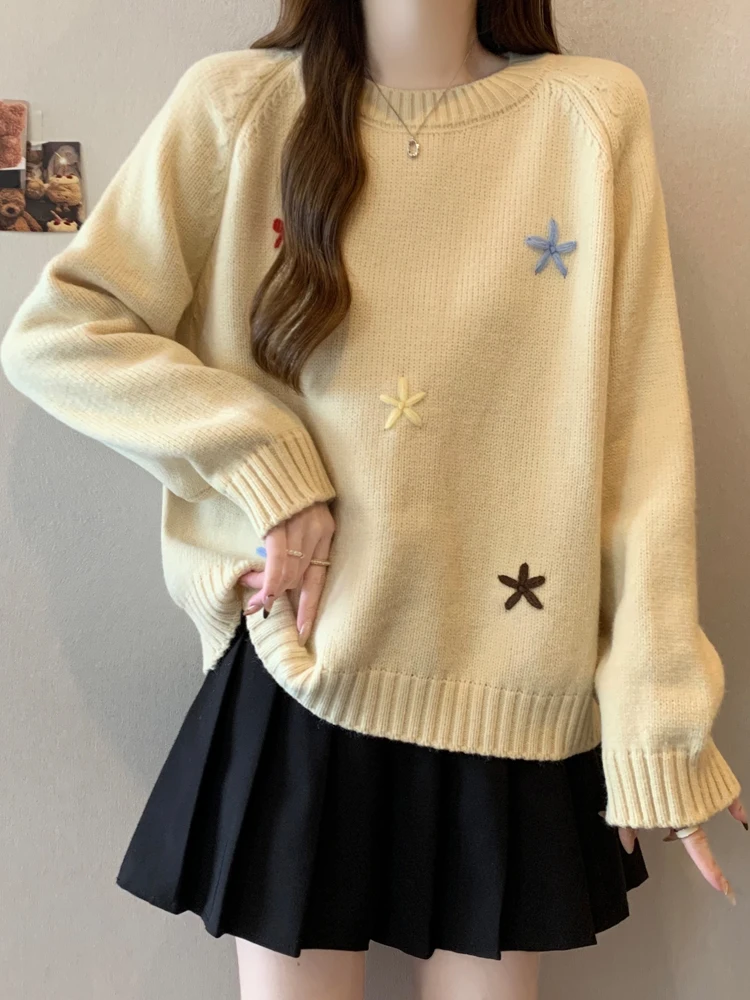 Women's Loose Knitted Sweater Embroidered 3D Flowers Winter Casual Inner Wear Comfortable Sli Long Sve round Ne Top
Women's Loose Knitted Sweater Embroidered 3D Flowers Winter Casual Inner Wear Comfortable Sli Long Sve round Ne Top