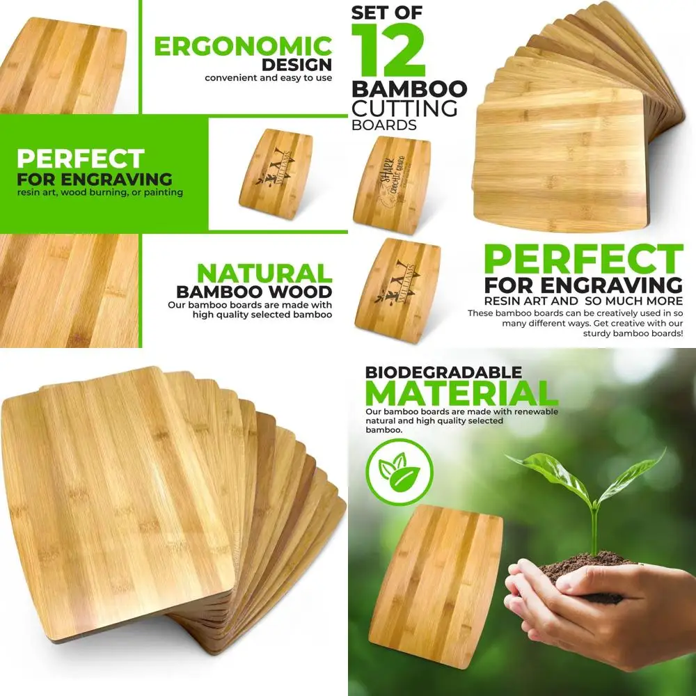Bulk Bamboo Cutting Boards Set of 12 - Personalized Engraving, Premium Rectangular Boards 12x9 Inches
Bulk Bamboo Cutting Boards Set of 12 - Personalized Engraving, Premium Rectangular Boards 12x9 Inches