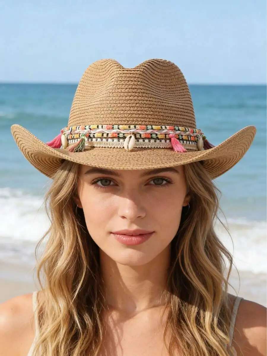 Wide Brim Straw Hat Unisex Western Cowboy Style UV Protection Summer Beach Foldable
Wide Brim Straw Hat Unisex Western Cowboy Style UV Protection Summer Beach Foldable