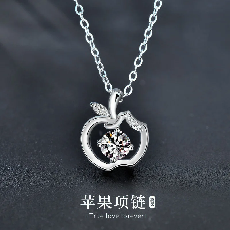 Korean 925 necklace for girls, pure silver, apple collarbone, moissanite pendant, Christmas Eve gift accessory
Korean 925 necklace for girls, pure silver, apple collarbone, moissanite pendant, Christmas Eve gift accessory