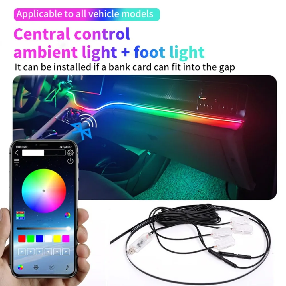LED Car Interior Ambient Strip Lights RGB Fiber Optic Atmosphere Neon Lighting Kit W/ APP Remote Control Auto Decorative Lamps
LED Car Interior Ambient Strip Lights RGB Fiber Optic Atmosphere Neon Lighting Kit W/ APP Remote Control Auto Decorative Lamps