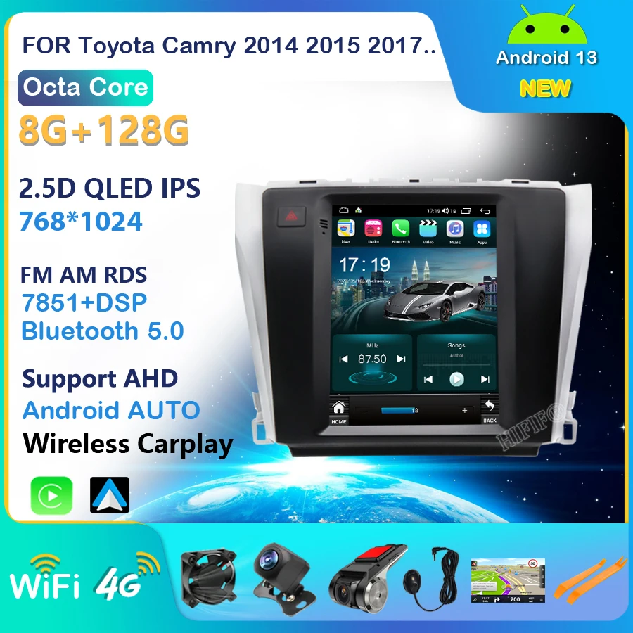 For Toyota Camry 2014 2015 2016 2017 QLED Android 13 Car Radio Multimedia Video GPS CarPlay 4G Stereo
For Toyota Camry 2014 2015 2016 2017 QLED Android 13 Car Radio Multimedia Video GPS CarPlay 4G Stereo