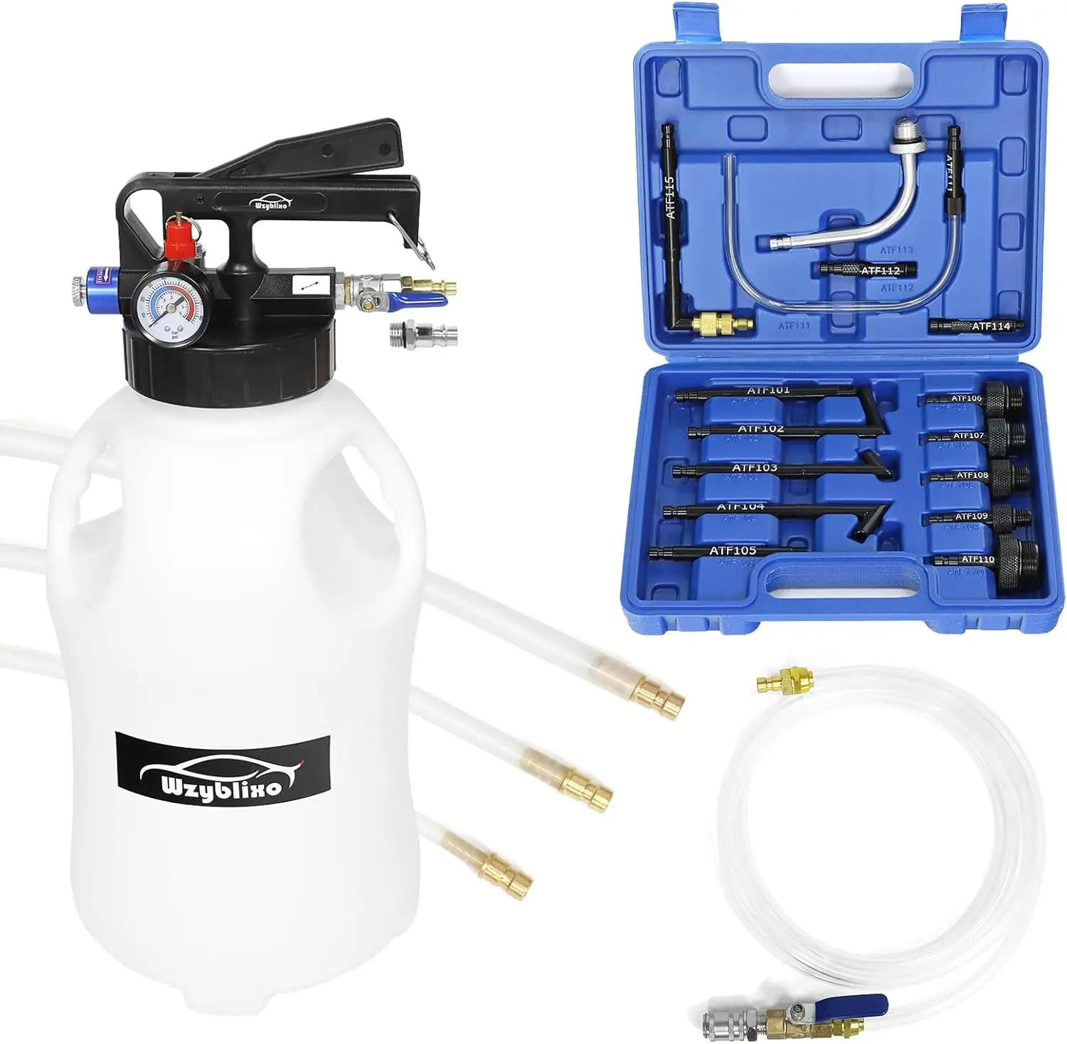 6L Automatic Transmission Fluid Pump and Extractor with Adapters and Hoses for ATF Filler System
6L Automatic Transmission Fluid Pump and Extractor with Adapters and Hoses for ATF Filler System