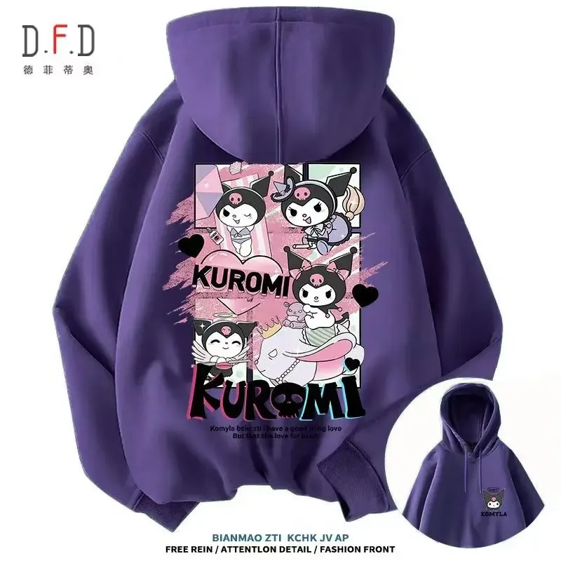 Sanrio Kurome Outerwear Autumn and Winter Sweet and Cool Style Dirty Purple Girlfriend Outfit Printed Hooded Sweatshirt Trendy
Sanrio Kurome Outerwear Autumn and Winter Sweet and Cool Style Dirty Purple Girlfriend Outfit Printed Hooded Sweatshirt Trendy