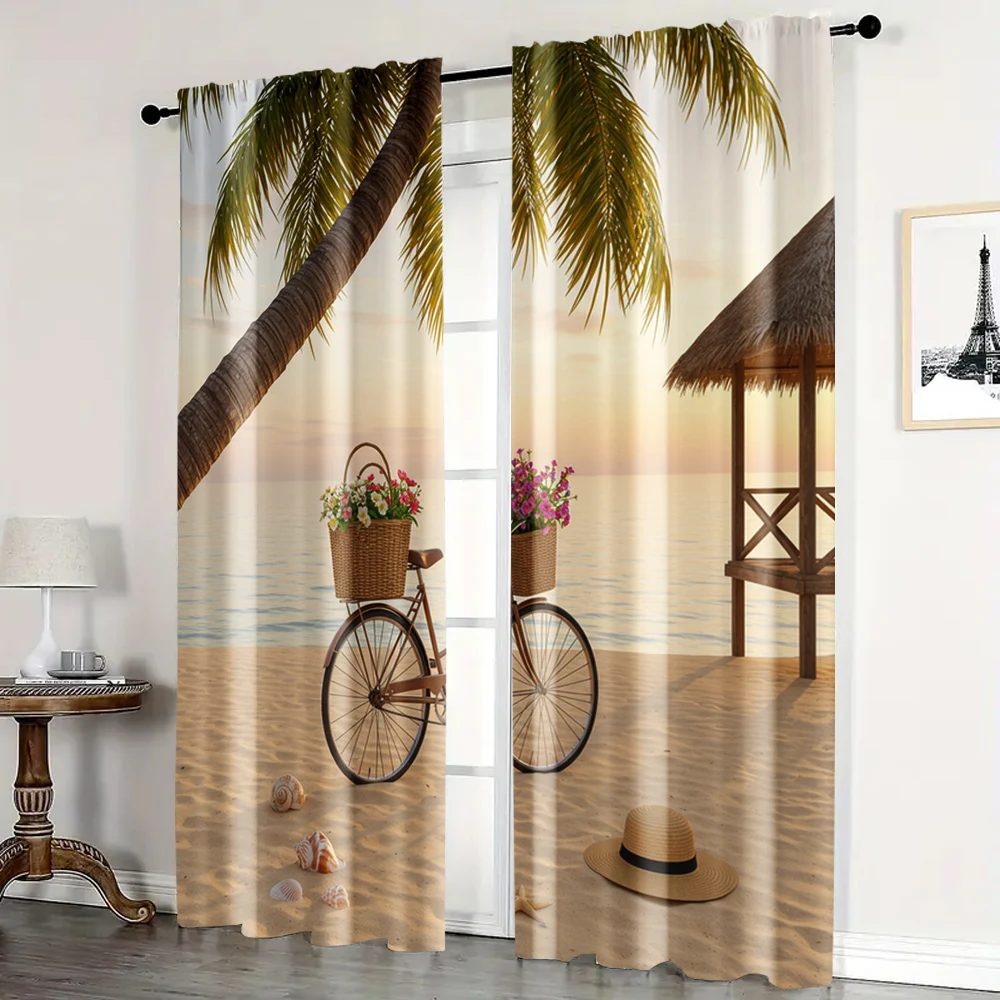 2pc, Party Window Curtains Vintage bikes and beach cabins Machine Washable Polyester,Without Electricity Party Decorations Use
2pc, Party Window Curtains Vintage bikes and beach cabins Machine Washable Polyester,Without Electricity Party Decorations Use