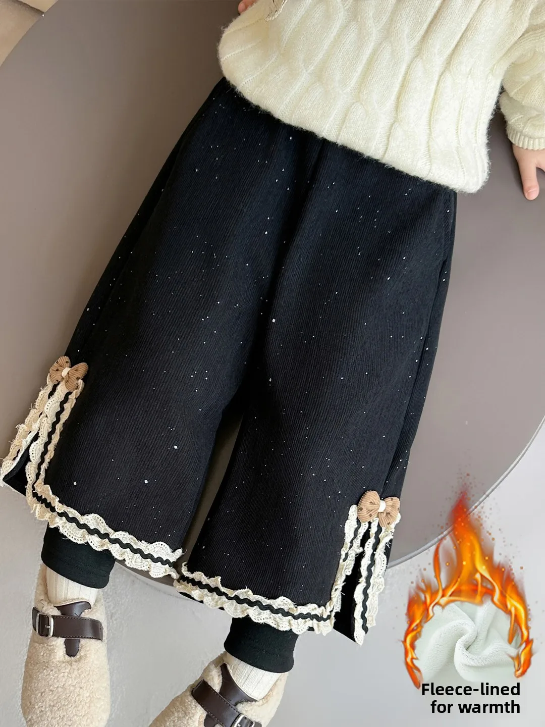 Girls Fce Lined Trousers Winter New Sle Faionable Baby Girl Ruffle Trim Fake Two Piece Warm Pants High Waist Wide Leg
Girls Fce Lined Trousers Winter New Sle Faionable Baby Girl Ruffle Trim Fake Two Piece Warm Pants High Waist Wide Leg