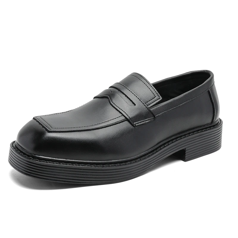 GIOIO Men's shiny leather shoes, thick-soled loafers, business formal shoes, square-toed retro British loafers
GIOIO Men's shiny leather shoes, thick-soled loafers, business formal shoes, square-toed retro British loafers
