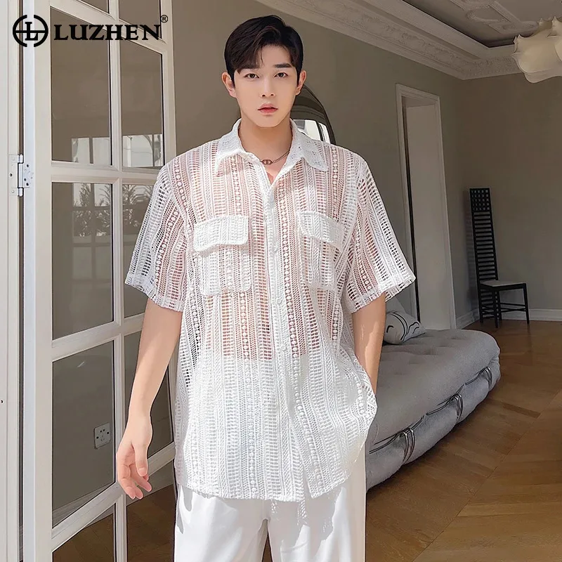 LUZHEN Shirt Summer Elegant Men Casual Short Breathable Sleeve Design Hollowed Korean Fashion 2025 Thin Clothing Original LZ9704
LUZHEN Shirt Summer Elegant Men Casual Short Breathable Sleeve Design Hollowed Korean Fashion 2025 Thin Clothing Original LZ9704