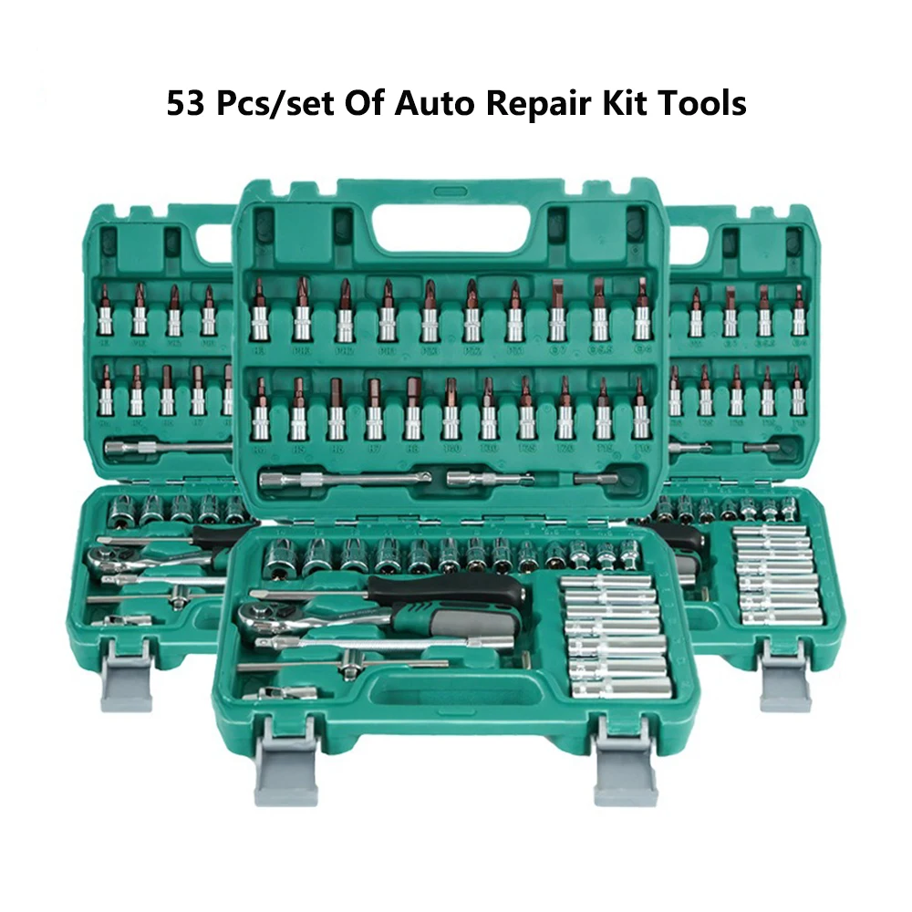 53Pcs/set Socket Wrench Set car repair machine repair quick ratchet wrench set Reversible Ratchet with S2 and CR-V Sockets set
53Pcs/set Socket Wrench Set car repair machine repair quick ratchet wrench set Reversible Ratchet with S2 and CR-V Sockets set