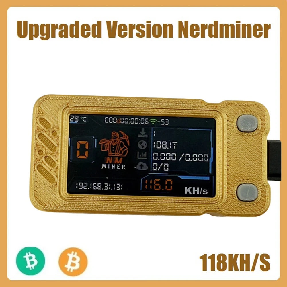 T07CHOT-Upgraded Nerdminer 118KH/S BTC Solo Lottery Miner Mini ASIC Miner Bitcoin BTC Miner with Color Screen Nerd Miner
T07CHOT-Upgraded Nerdminer 118KH/S BTC Solo Lottery Miner Mini ASIC Miner Bitcoin BTC Miner with Color Screen Nerd Miner