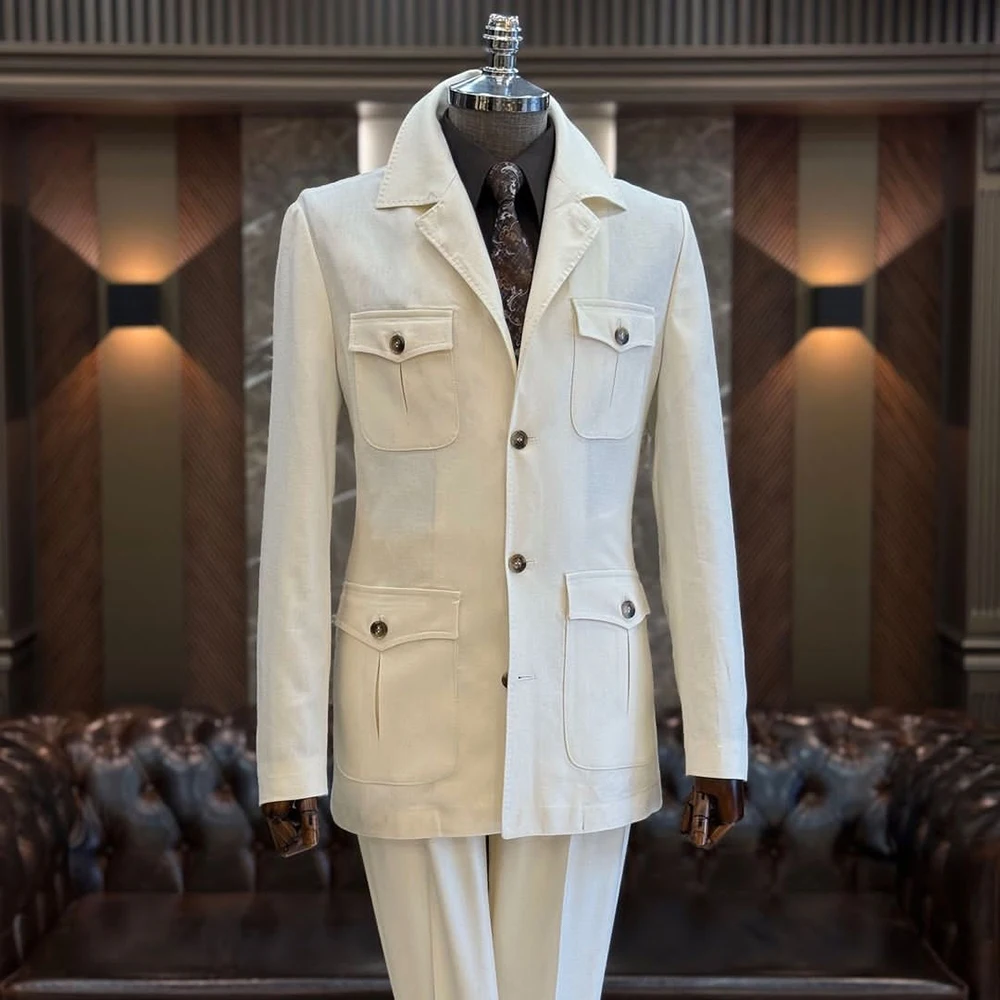 Full Men's Suits Solid Color 2 Piece Jacket Pants Sets Custom Single Breasted Notch Lapel Male Clothing Casual Male Clothing
Full Men's Suits Solid Color 2 Piece Jacket Pants Sets Custom Single Breasted Notch Lapel Male Clothing Casual Male Clothing