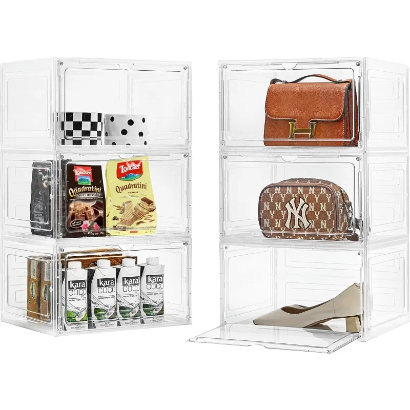 Storage Bins with Lids, 6 Pack Clear Plastic Storage Containers with Magnetic Acrylic Door, 19 Qt Stackable Storage Box for Home
Storage Bins with Lids, 6 Pack Clear Plastic Storage Containers with Magnetic Acrylic Door, 19 Qt Stackable Storage Box for Home