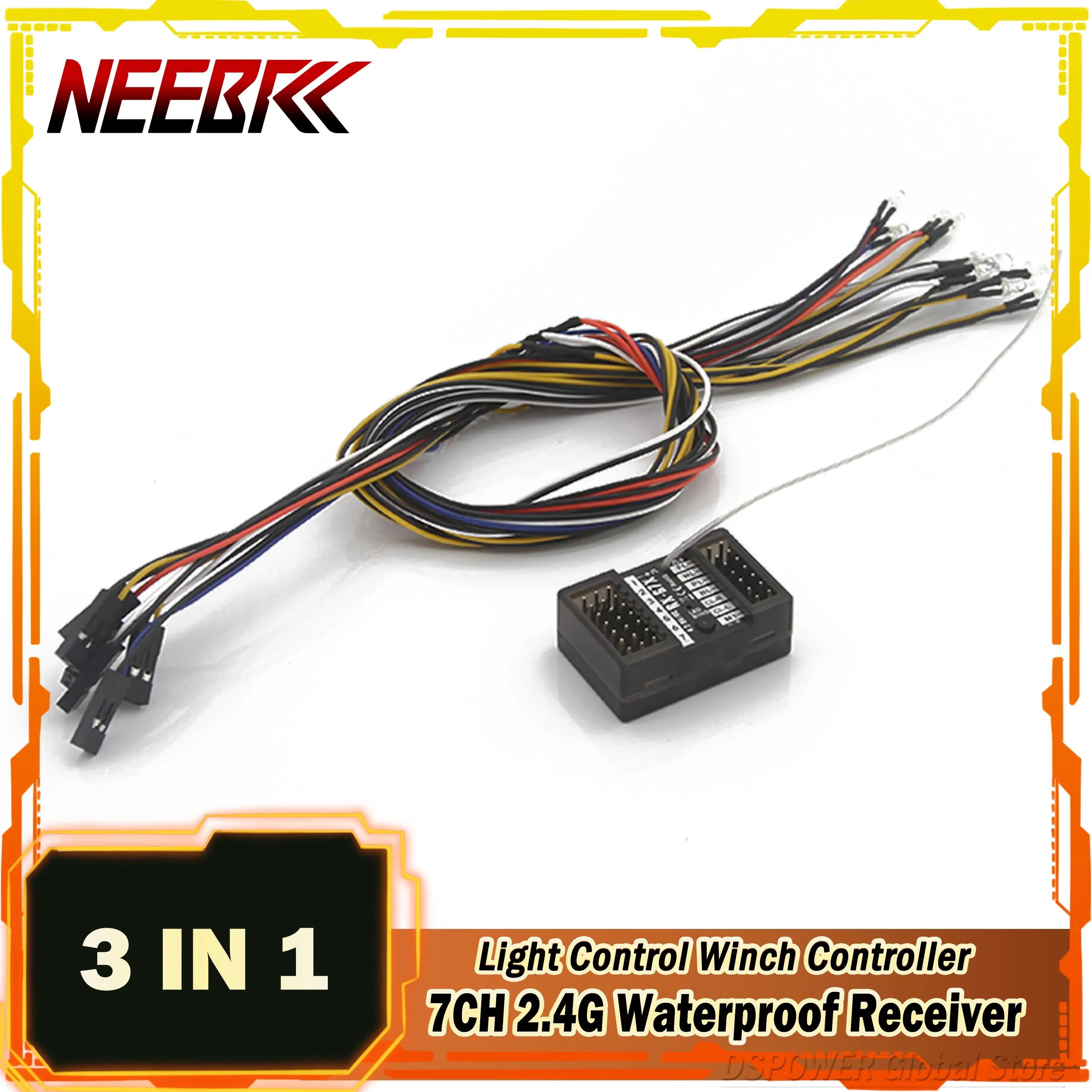NEEBRC 7CH 2.4G 3 in 1 Light Control Winch Controller Receiver Waterproof Radio System 12LED Lamp Light for RC Car Tank Boat Toy
NEEBRC 7CH 2.4G 3 in 1 Light Control Winch Controller Receiver Waterproof Radio System 12LED Lamp Light for RC Car Tank Boat Toy