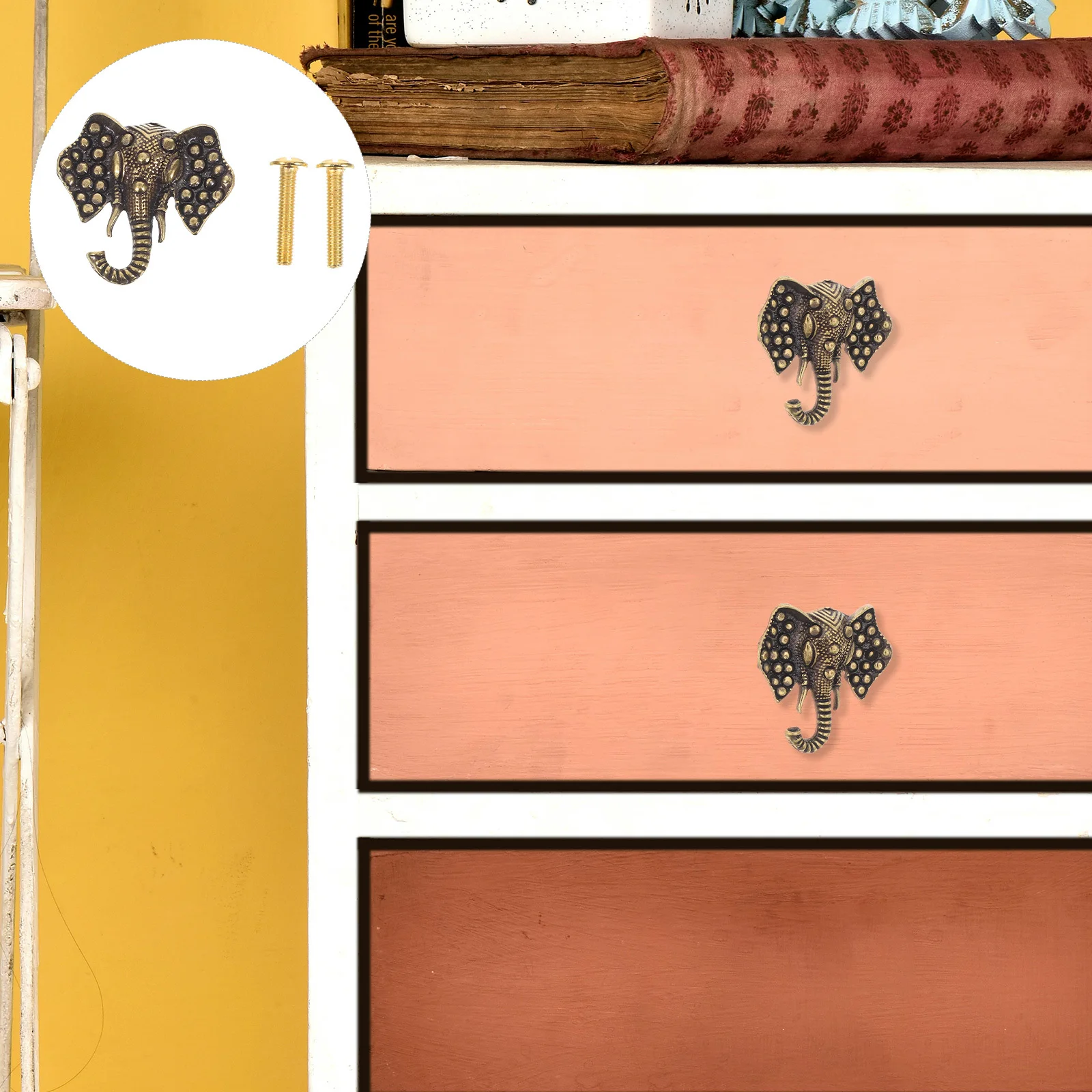 Solid Brass Elephant Shape Cabinet Knob Vintage Style Drawer Pull for Cabinet Hardware Wardrobe Cupboard
Solid Brass Elephant Shape Cabinet Knob Vintage Style Drawer Pull for Cabinet Hardware Wardrobe Cupboard