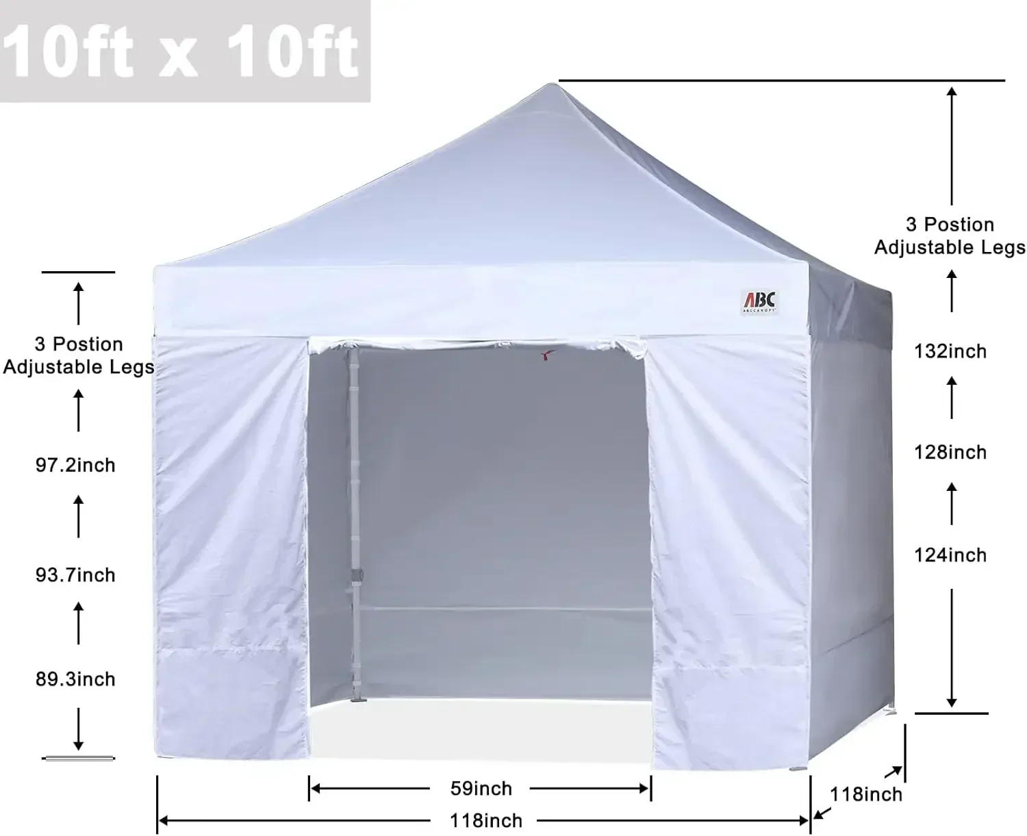 Easy Pop Up Canopy Tent with Sidewalls 10x10 Commercial -Series, White
Easy Pop Up Canopy Tent with Sidewalls 10x10 Commercial -Series, White