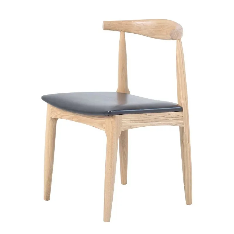 Nordic solid wood horned chair creative studio office log leather backrest
Nordic solid wood horned chair creative studio office log leather backrest