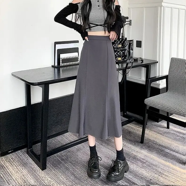 Korea High-waisted Black Slimming A- line Dress Winter Women's Fashionable Long Skirt For Women
Korea High-waisted Black Slimming A- line Dress Winter Women's Fashionable Long Skirt For Women