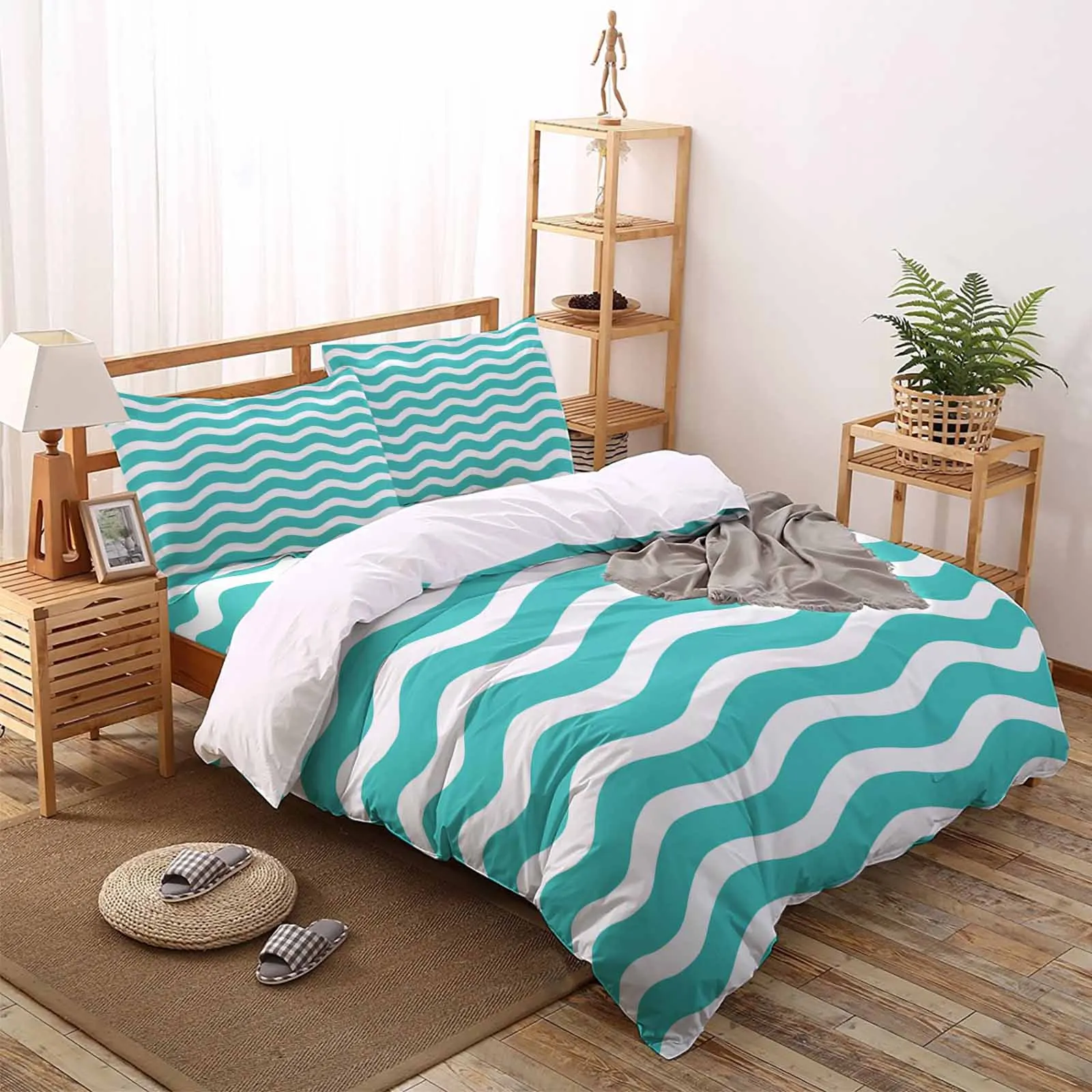 Cyan Water Ripple Striped Comfortable Household Goods Bedroom Bed Luxury Duvet Cover 2/3/4 Pieces
Cyan Water Ripple Striped Comfortable Household Goods Bedroom Bed Luxury Duvet Cover 2/3/4 Pieces