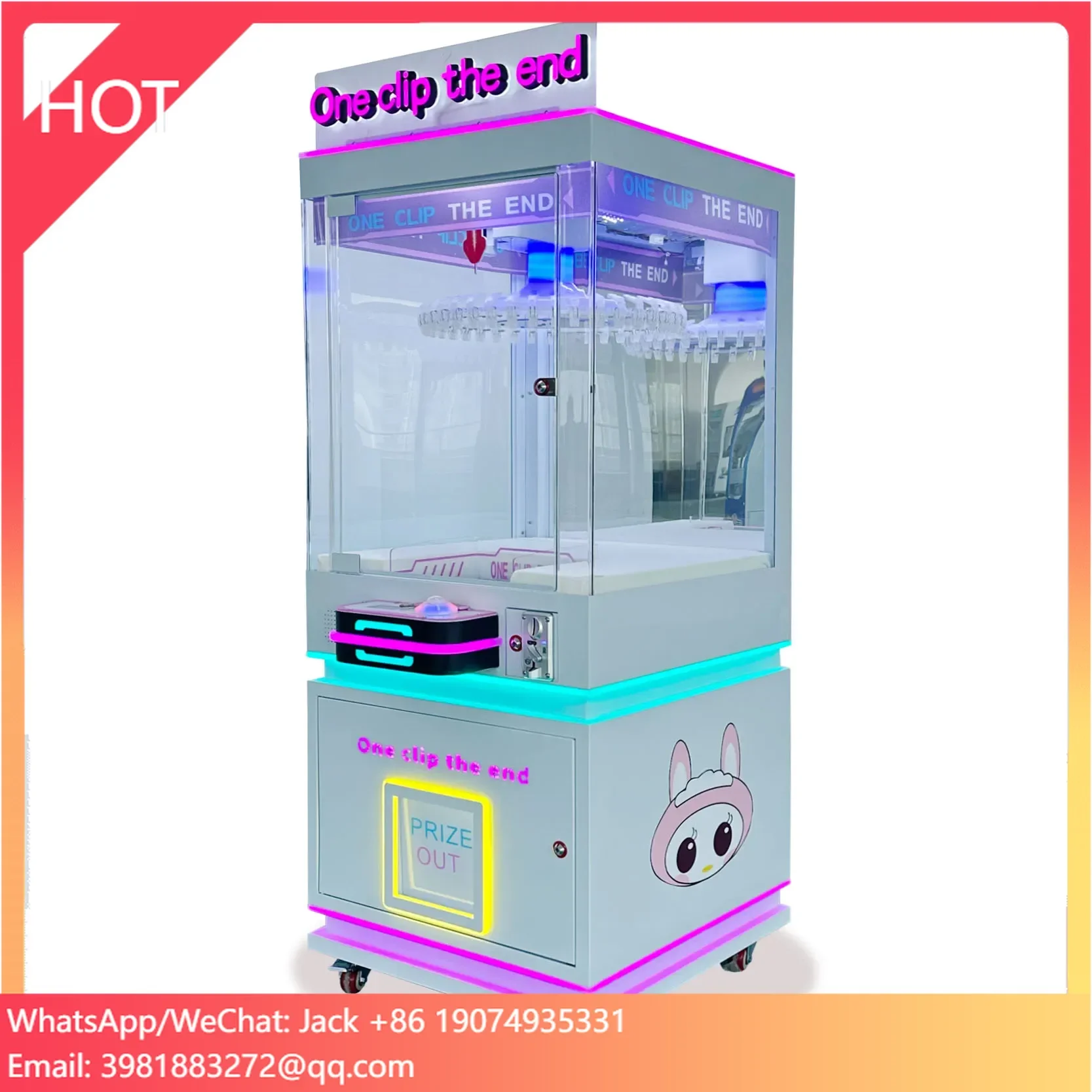 Customized claw crane vending machine toy games with coin operated from MinJoy company
Customized claw crane vending machine toy games with coin operated from MinJoy company
