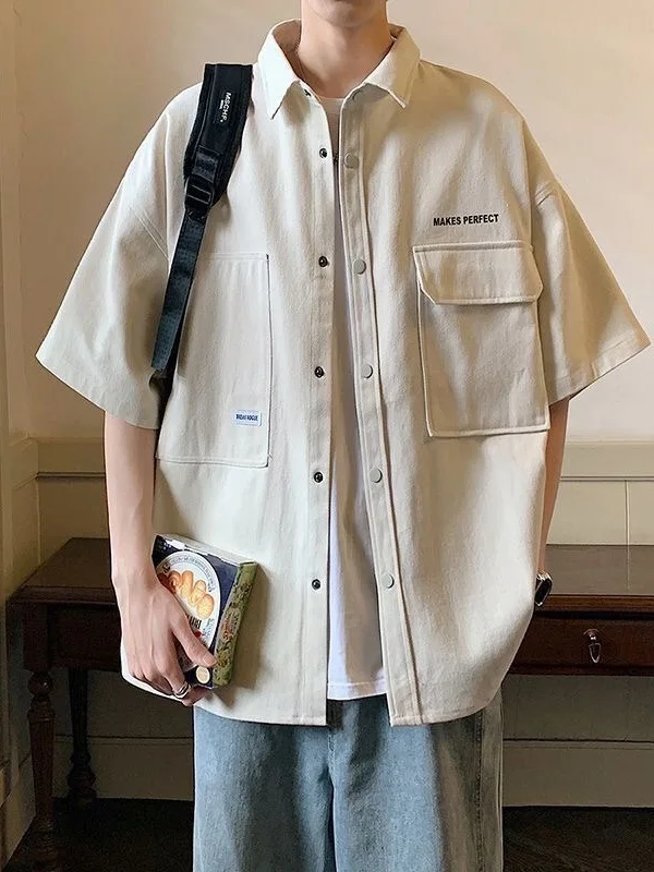 Men's Casual Loose Short Sleeve Shirt Summer Thin Fashion Brand Sun Protection Loose Fit Summer Shirt Outerwear for Boys
Men's Casual Loose Short Sleeve Shirt Summer Thin Fashion Brand Sun Protection Loose Fit Summer Shirt Outerwear for Boys