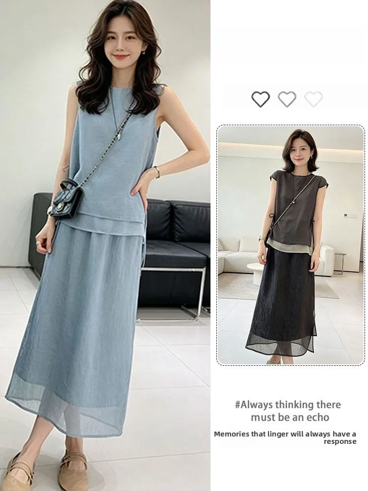 Casual Loose Women's Two-Piece Set Summer New Fashion Slimming Top Versatile Midi Skirt Set Comfortable Short Sleeve Button C...
Casual Loose Women's Two-Piece Set Summer New Fashion Slimming Top Versatile Midi Skirt Set Comfortable Short Sleeve Button C...