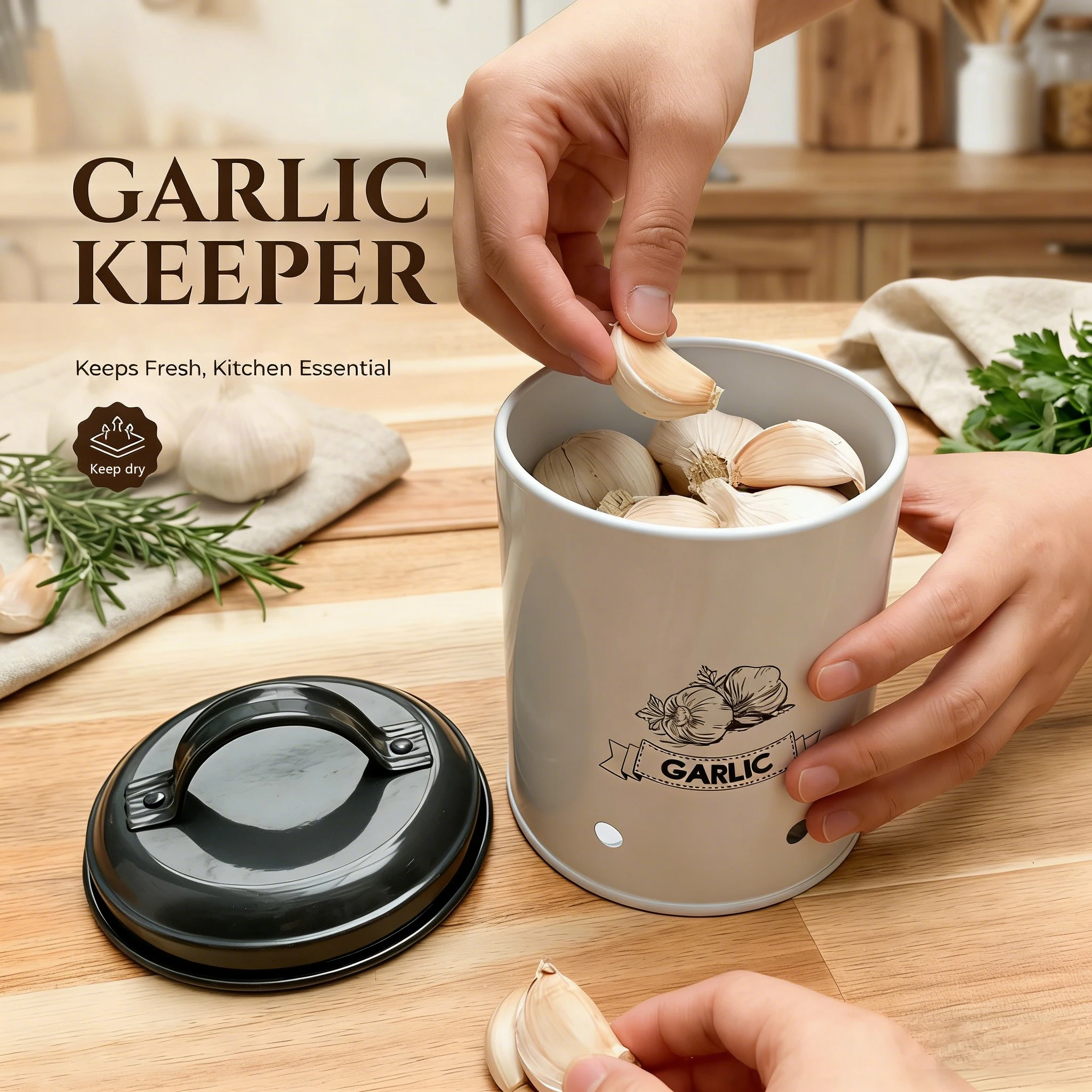 3Pcs Set Metal Potato Onion Garlic Storage Canisters, Breathable Holes Moisture-proof Kitchen Food Containers
3Pcs Set Metal Potato Onion Garlic Storage Canisters, Breathable Holes Moisture-proof Kitchen Food Containers
